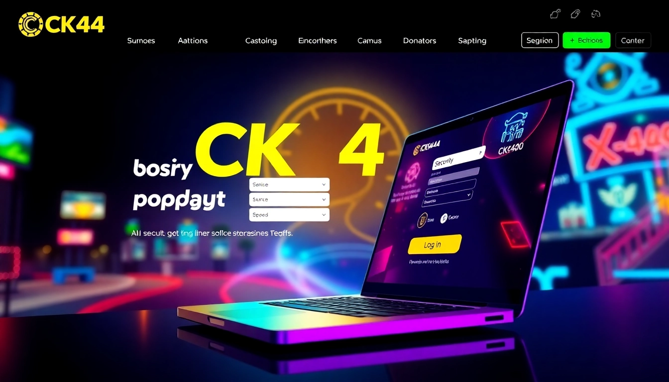 Effortless ck444 login process on a secure, modern platform inviting users to access top gambling games seamlessly with vibrant visuals and quick access.