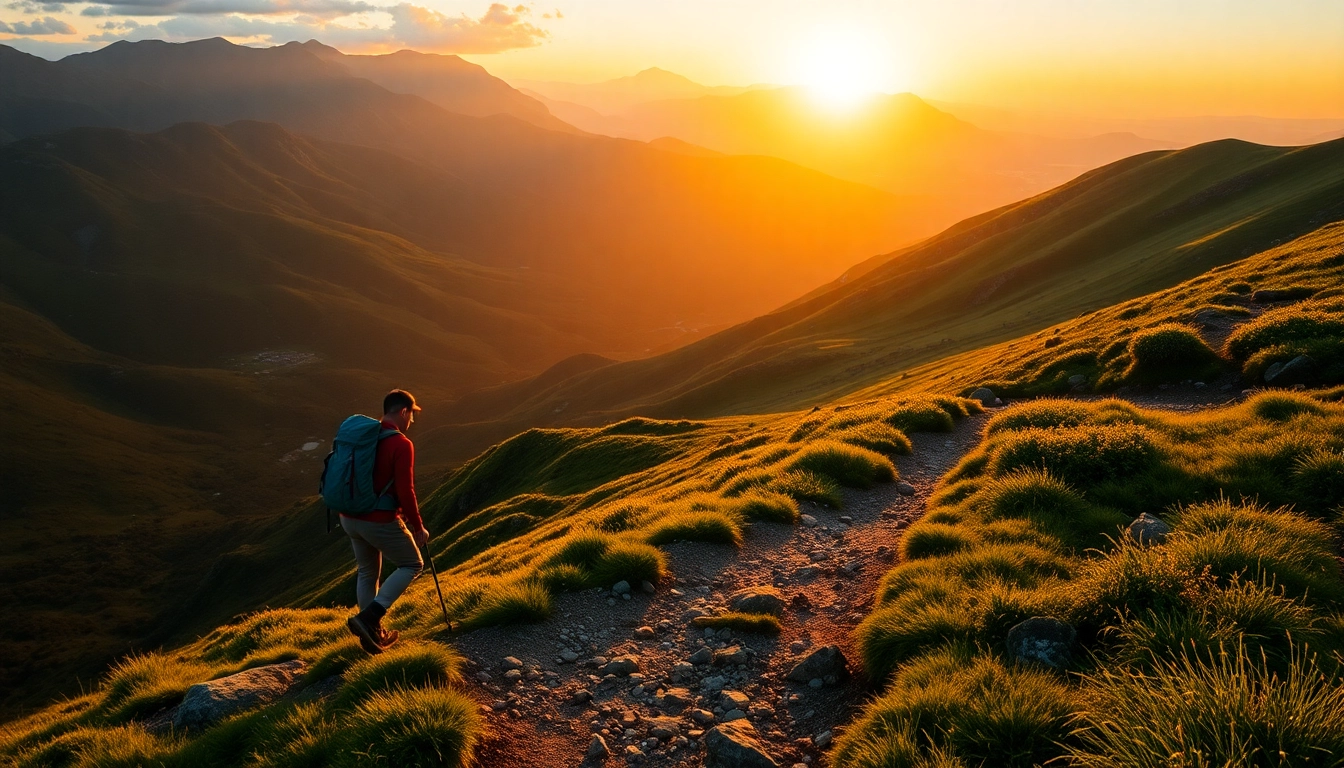 Enjoy a scenic hike through lush mountains with vibrant nature and breathtaking views.