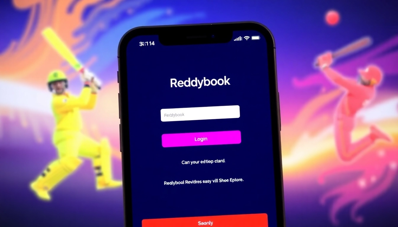 Reddybook login screen on mobile showing secure access for online betting in India.