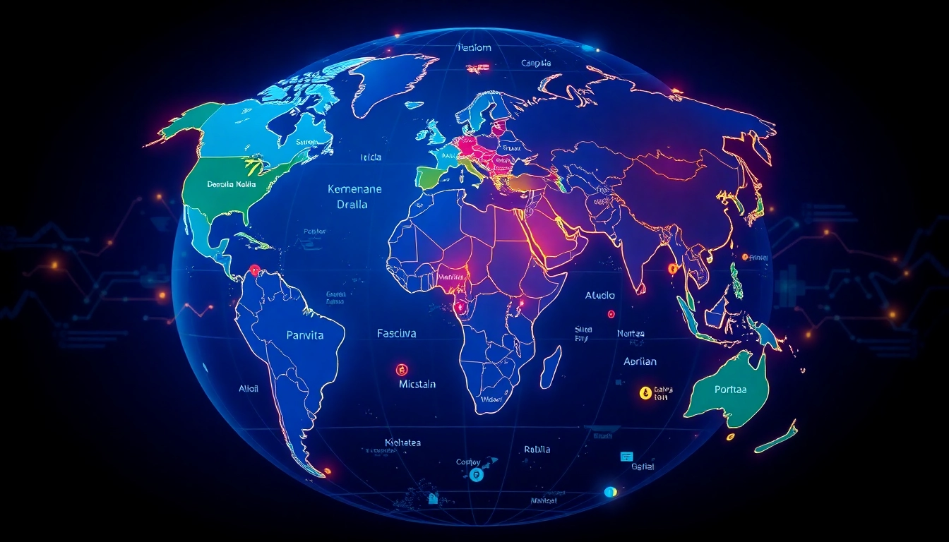 Map showcasing crypto-friendly countries worldwide, highlighting top regions for crypto investment and regulation ease for digital currency users.