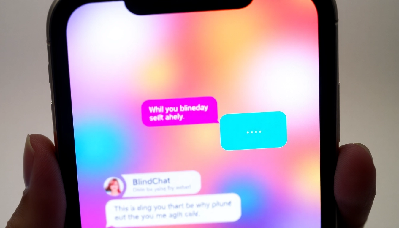 Engaging blindchat app interface showing anonymous messaging on a sleek smartphone for secure