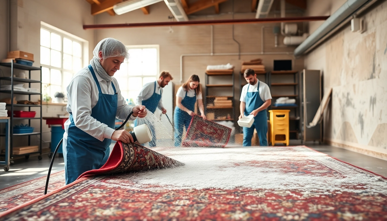 Professional team performing Lavaggio tappeto Milano on Persian and antique rugs with deep