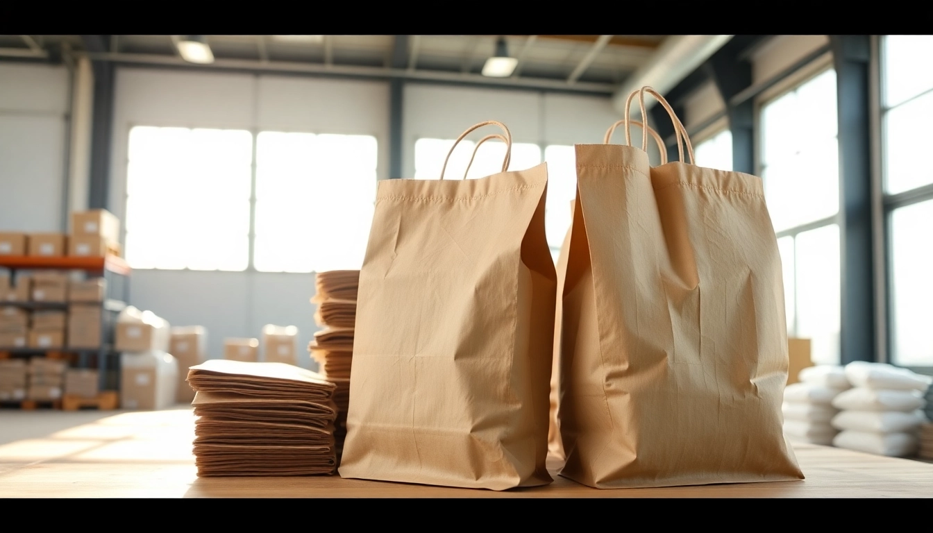 High-quality torba papierowa being produced and handled in a modern eco-friendly packaging