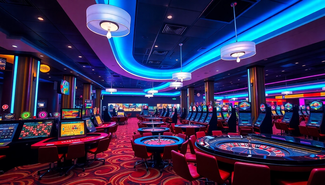 Casinos and gaming tables featuring popular casino siteleri with lively atmosphere and modern design